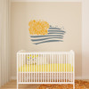 Sunflower American Flag Wall Decal – Patriotic Floral Vinyl Wall Art Decor Honey StormGray