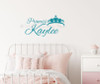 Personalized Princess Wall Words with Crown Girls Wall Decal Stickers Teal