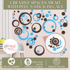 Wall Vinyl Sticker Shapes Circles Rings & Dots, 4-color pkg, for Cool Room Décor