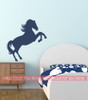 Jumping Horse Silhouette Wall Decal Sticker Boy Girl Bedroom Western Art Decor Deep Blue