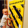 Caution Boys at Play Decal Vinyl Sticker Lettering with Stripes Large 23x30