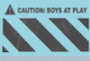 Caution Boys at Play Vinyl Decal Sticker Lettering with Stripes Small