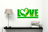 Love Is A Four Legged Word Pet Wall Decal Art- Lime Green and Yellow