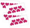2-Inch Hearts Wall Vinyl Stickers for Wall Art Decor - 28pc — Bright pink heart patterns arranged horizontally on a white background in multiple rows
