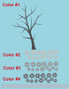 Tree Wall Decal Art with 3-Color Flowers, Girls Room Decoration