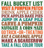 Fall Bucket List Vinyl Quote Sticker Decal Season Pumpkin Subway Art