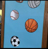 Sports Balls Vinyl Sticker Boys Fabric Repositionable Wall Decal Art