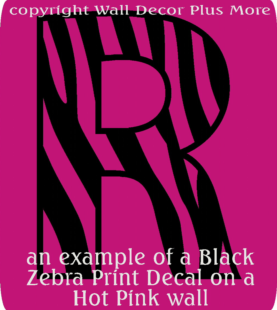 Zebra-Print Alphabet Letters Vinyl Wall Sticker Decals, 1pc, 11-Inch