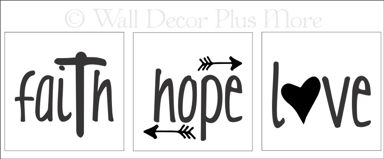 Faith Hope Love Vinyl Stickers Lettering Decals For Led Candles