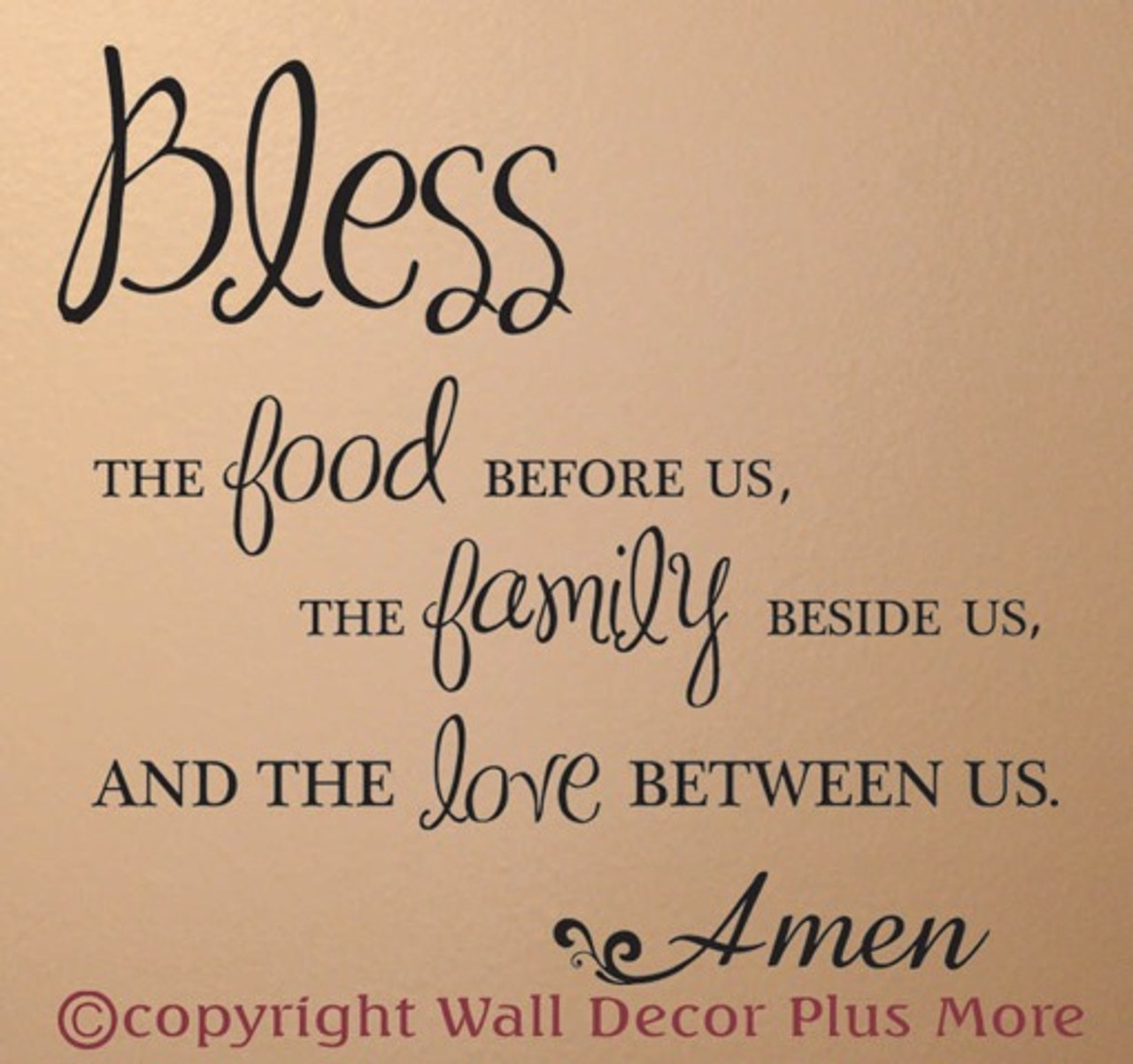 Bless Food, Family, Love Wall Sticker Decals Kitchen Quote