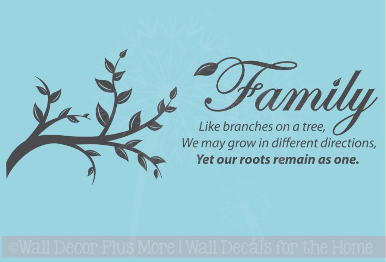 Home Decor Items Family Tree Roots Branches Home Vinyl Wall Art Decal Lettering Words Quote 24 Kisetsu System Co Jp