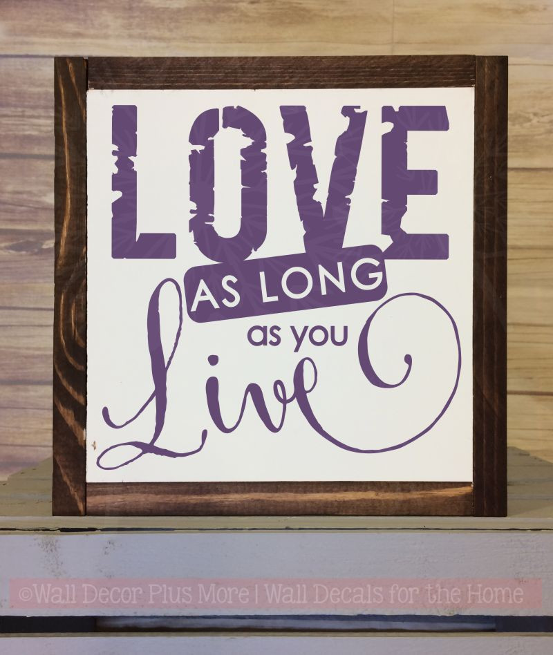 Love The Life You Live Infinity Circle Wall Quote Sticker – Vinyl Decal, Removable