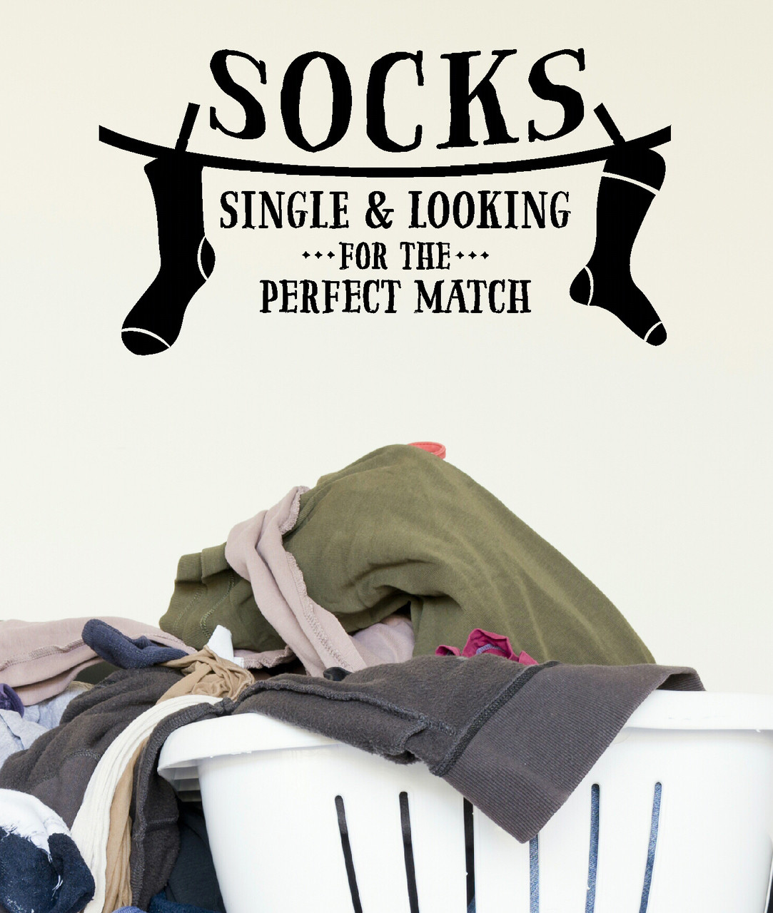 Socks Single Looking for a Perfect Match Vinyl Wall 