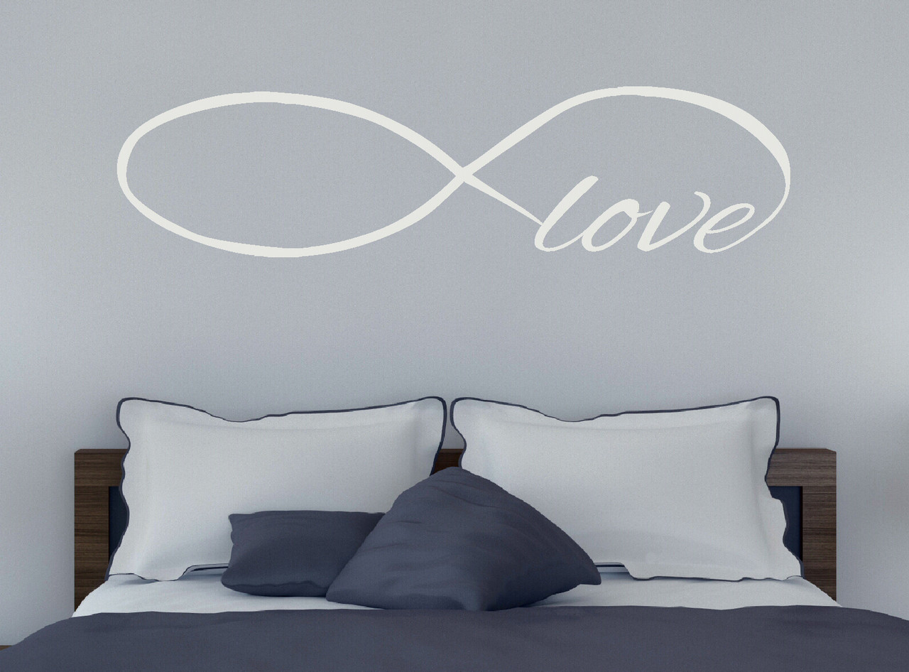 Love Wall Decal With Infinity Symbol For Bedroom Decor