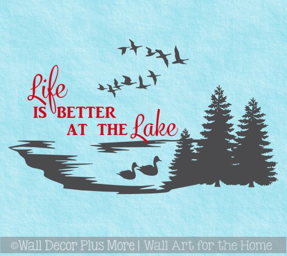 Life is Better at the Lake Wall Decals Summer Quotes Camper Decor