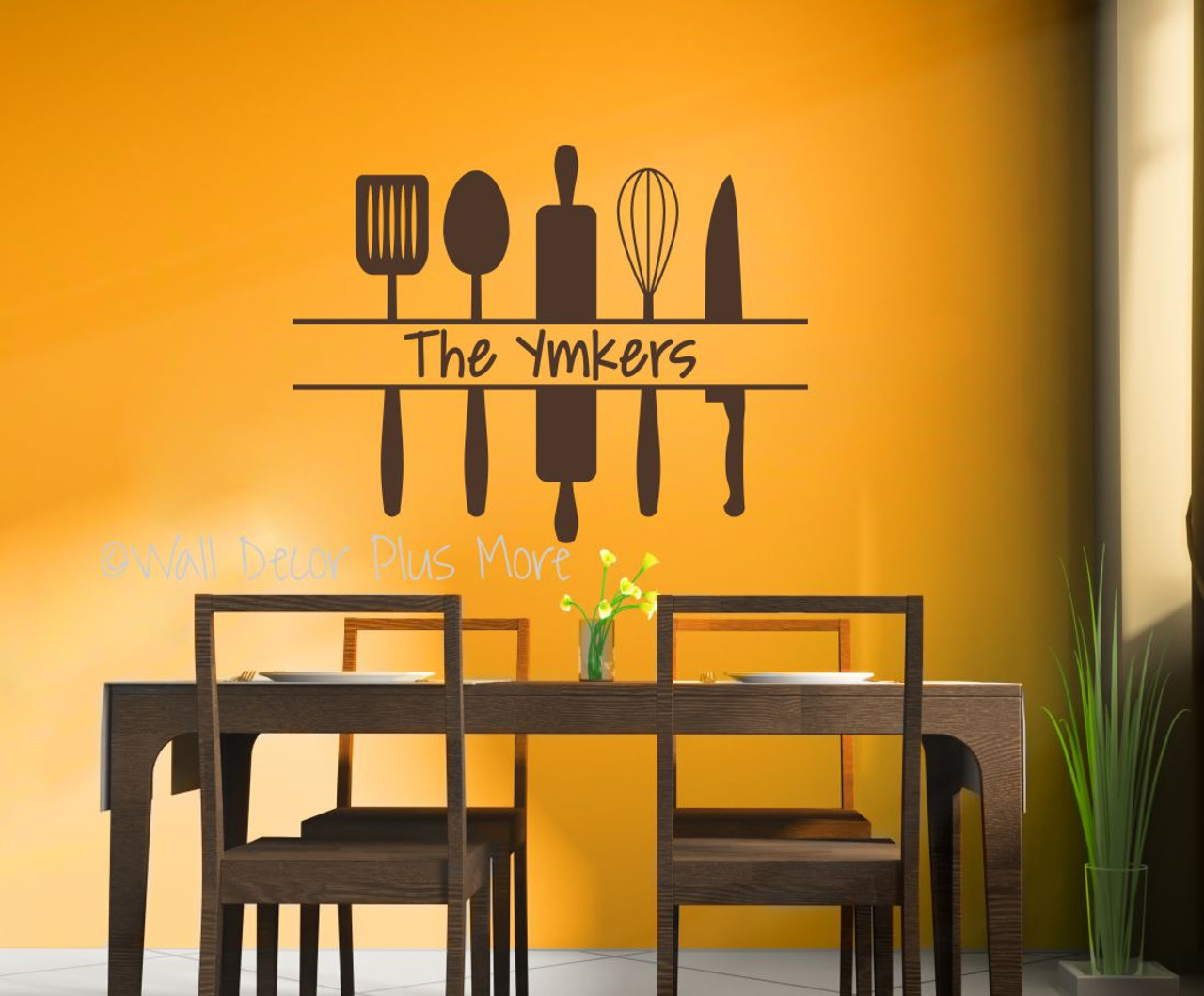 PS021 A Personalized Kitchen Wall Art Decals Vinyl Stickers Custom Name With Utensils Brown  43971.1541717142 ?c=2