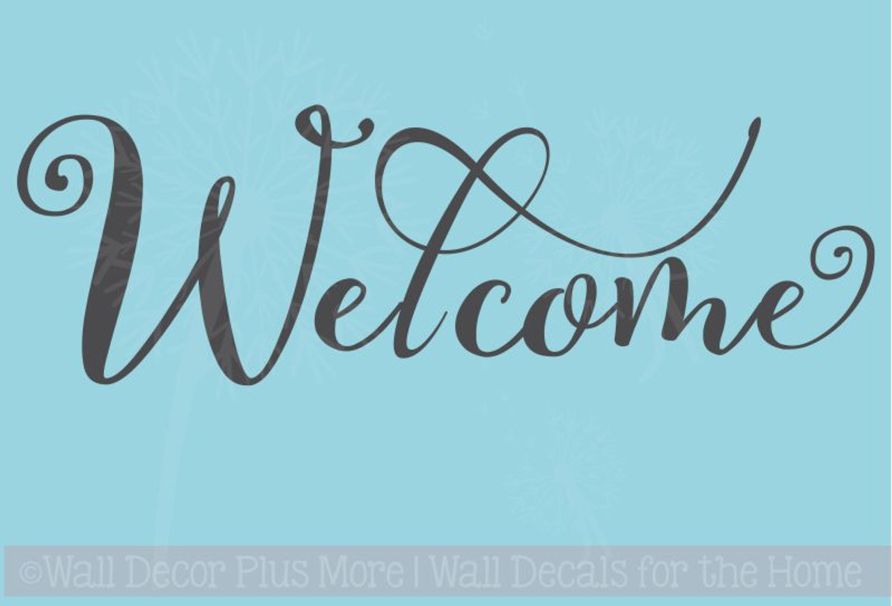 Welcome Cursive Wall Letters Words for Front Door Entry Vinyl Stickers for  Decor