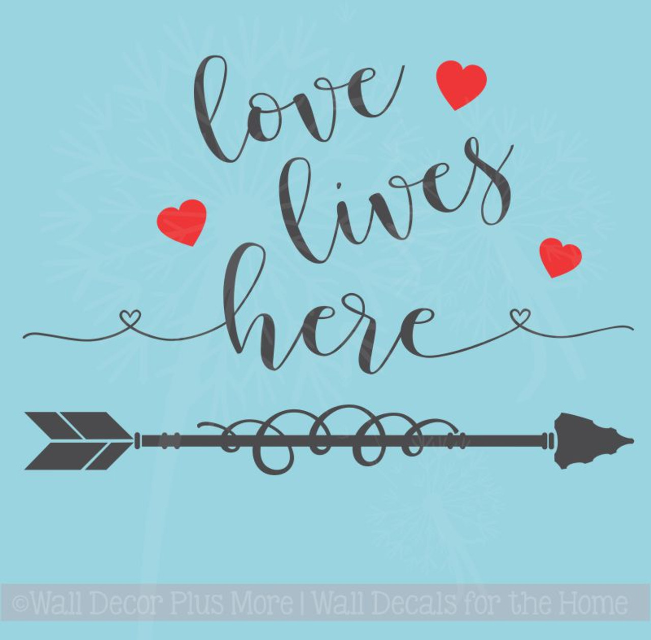 Love Lives Here Home Decor Vinyl Lettering Wall Sticker Bedroom ...