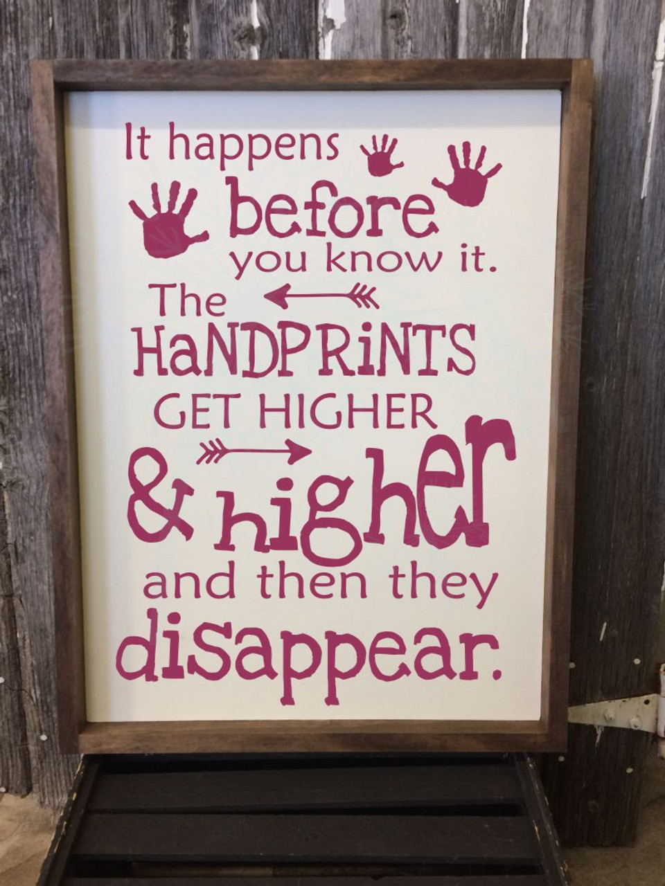 Handprints Get Higher, Vinyl Disappear Lettering Home Stickers Childrens Wall Then DÃ©cor Art Decal