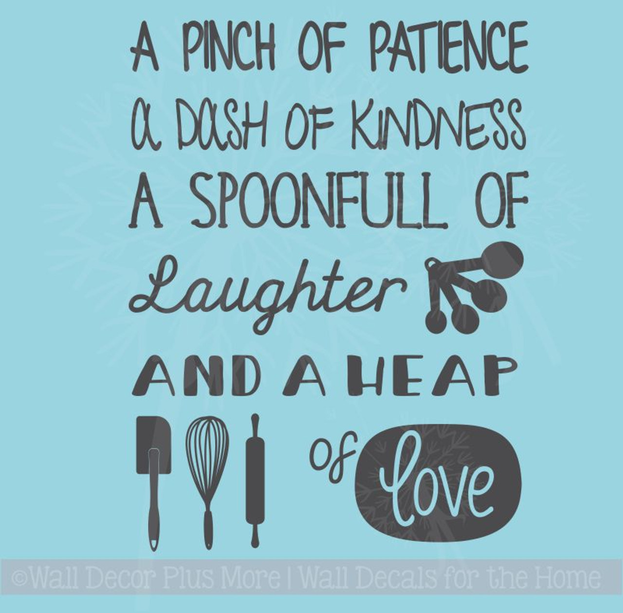 A Pinch Of Patience Dash Kindness Love Kitchen Decal Wall Art Sticker Picture