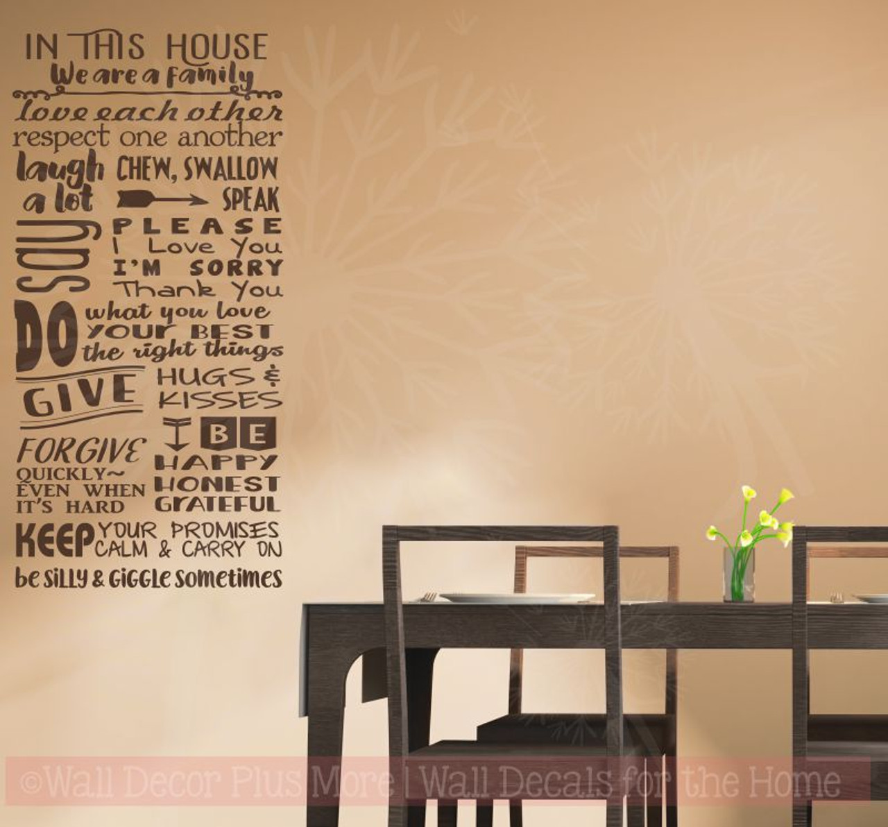 In This House We Are A Family Wall Decor Vinyl Lettering Decals