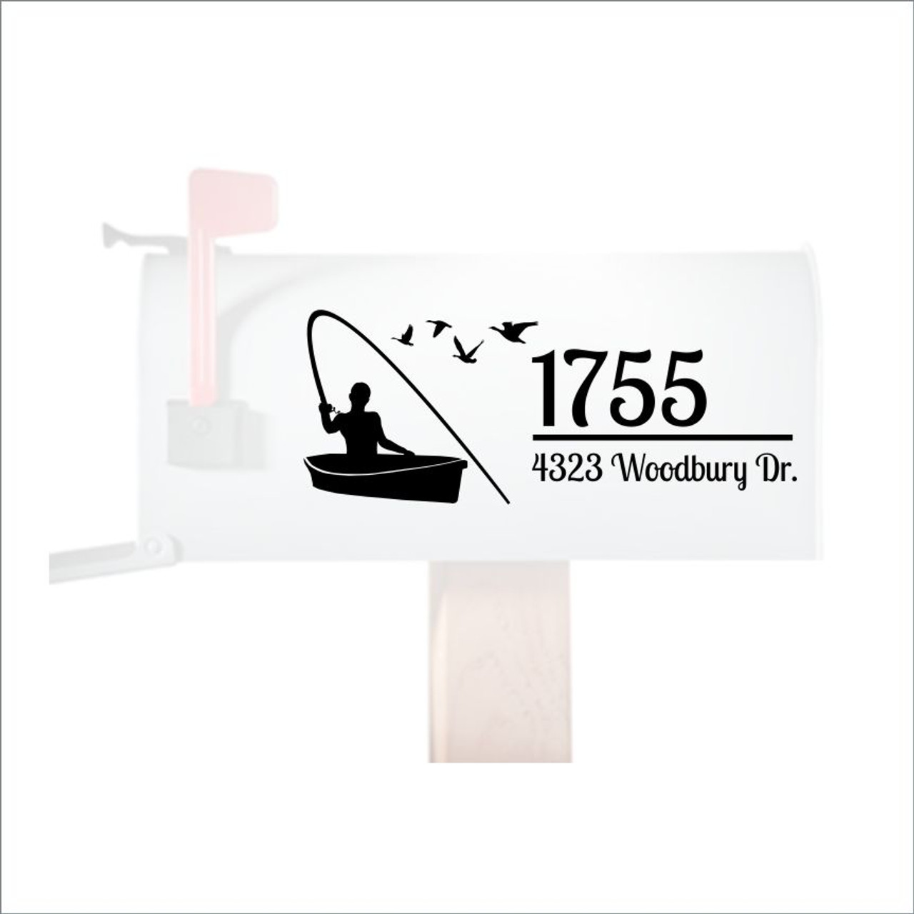 Fisherman Mailbox Lettering Fishing Boat Custom Name Address Vinyl Stickers  Numbers for Mailbox