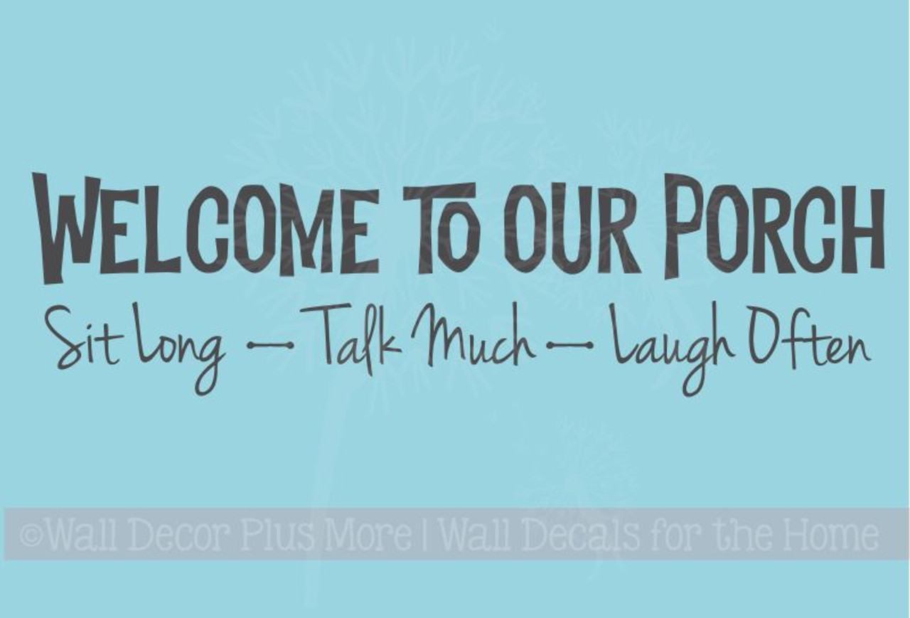 Welcome To Our Porch Wall Decals Quote Vinyl Lettering Stickers Entry Home Decor