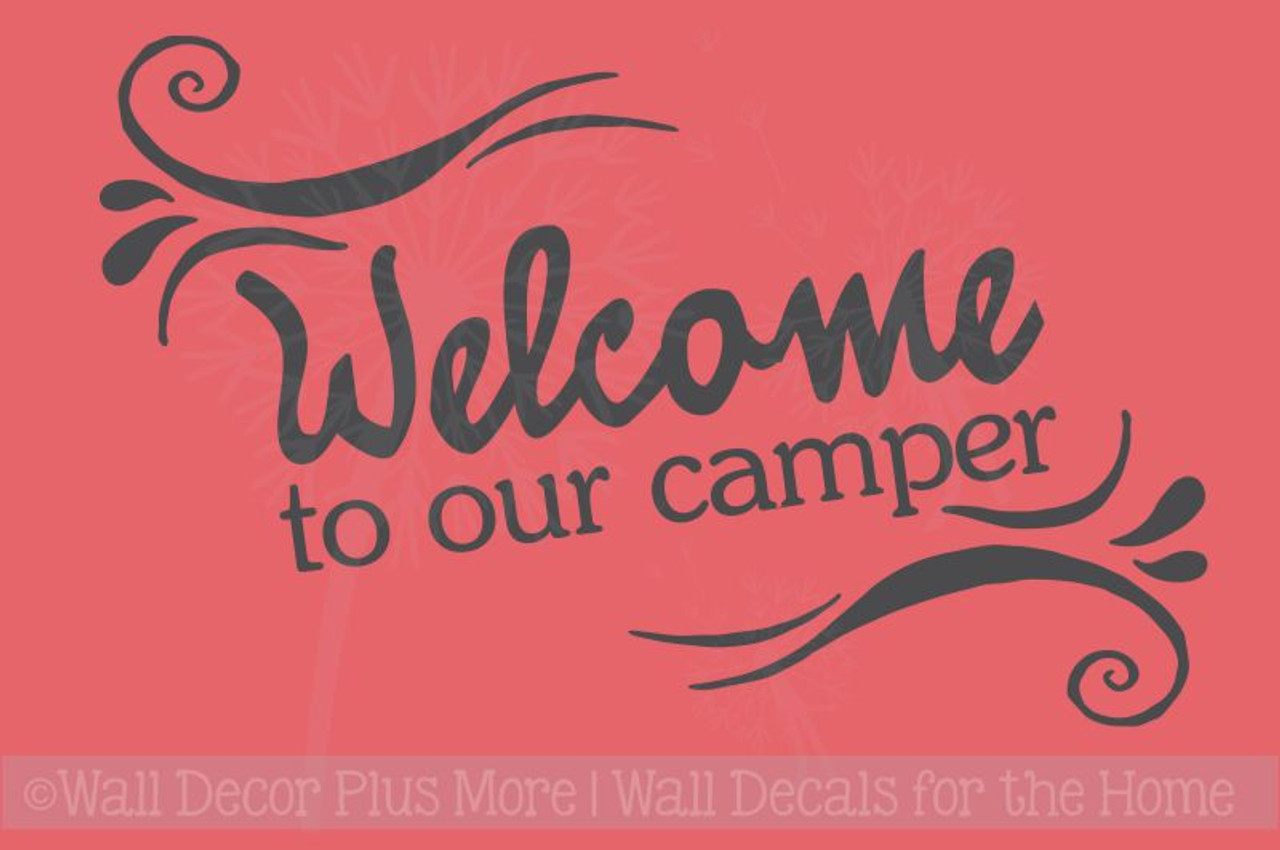 Welcome To Our Camper Quotes Vinyl Wall Decal Stickers For