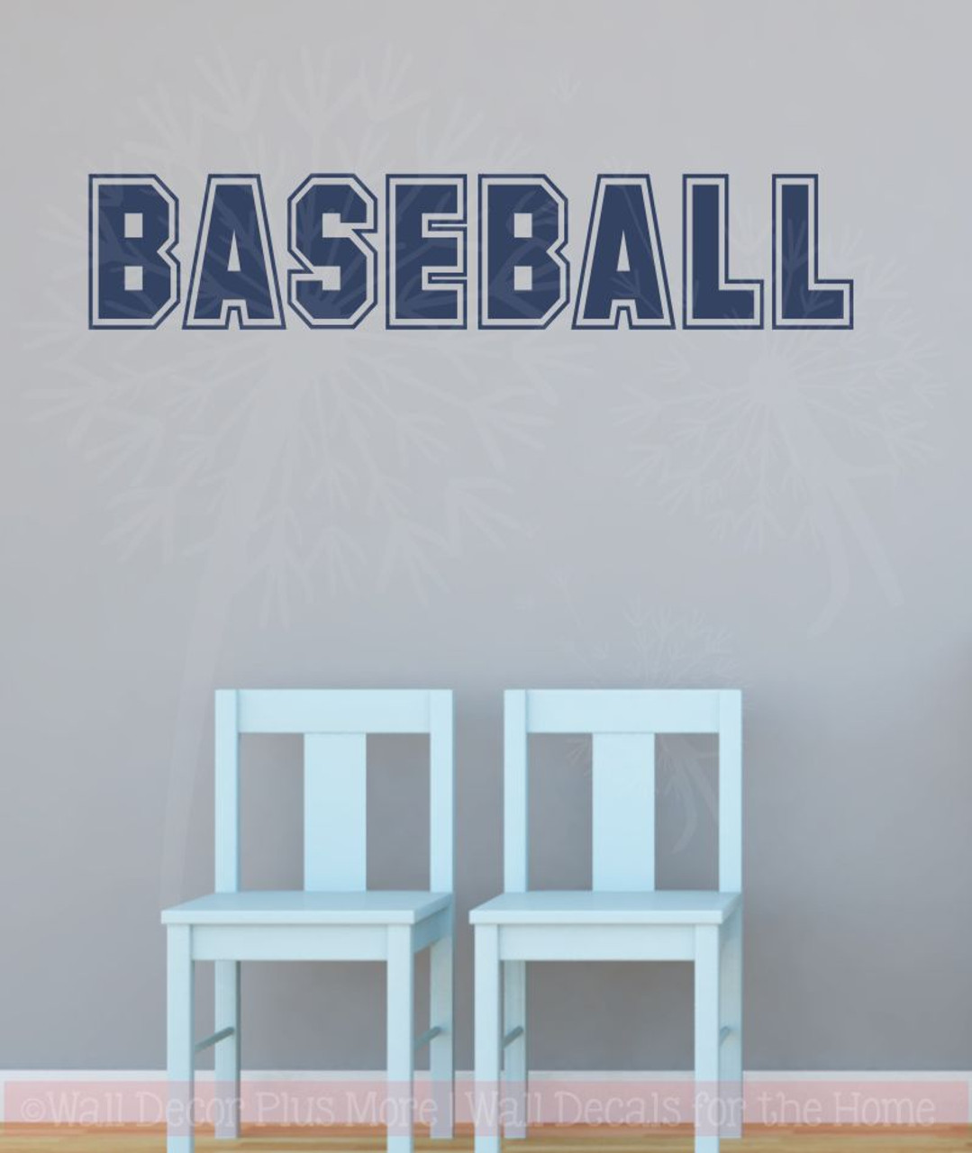 baseball sports lettering wall decal stickers for kids bedroom decor