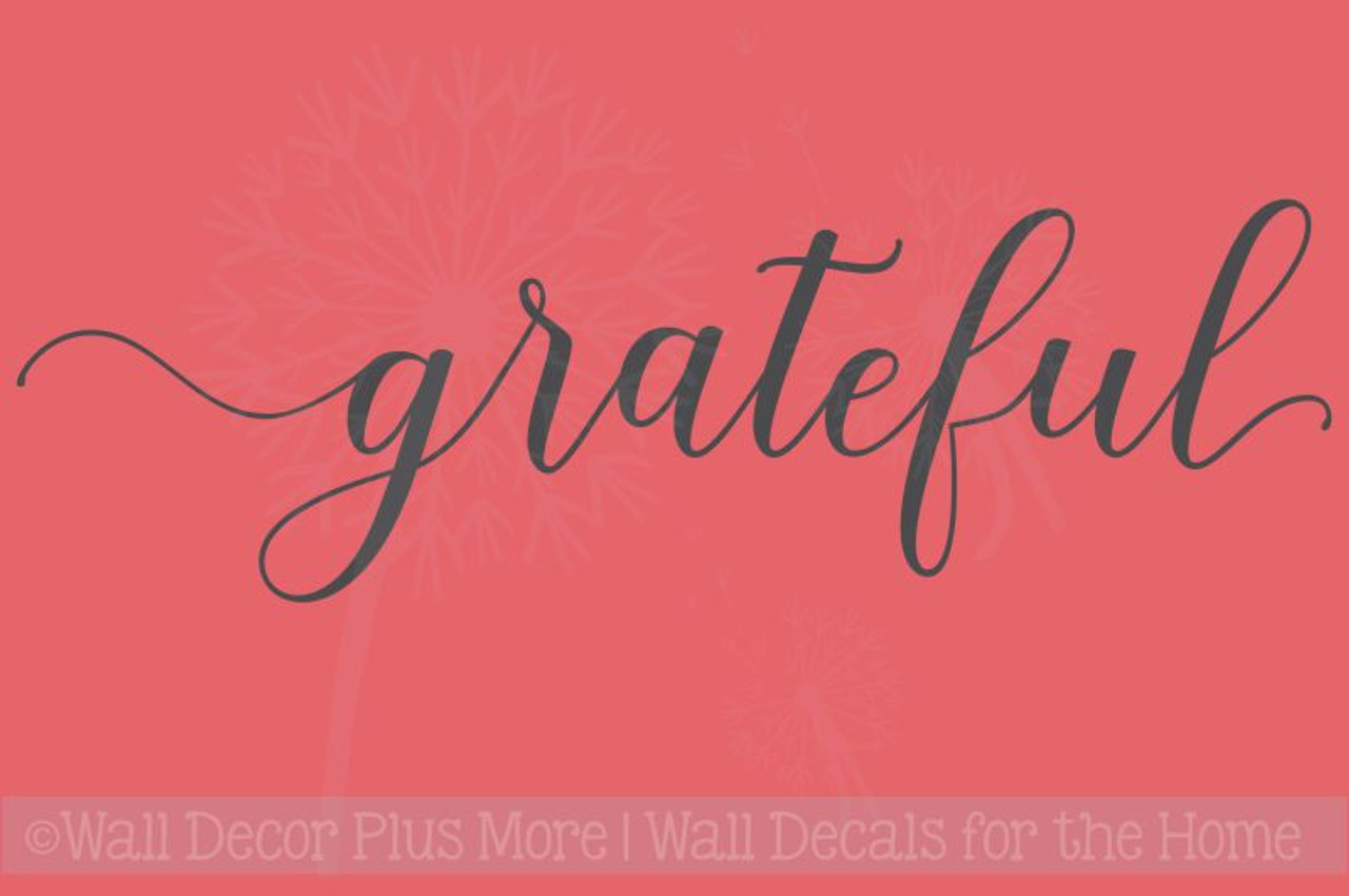Grateful Cursive Lettering Modern Vinyl Decals Wall Sticker Art