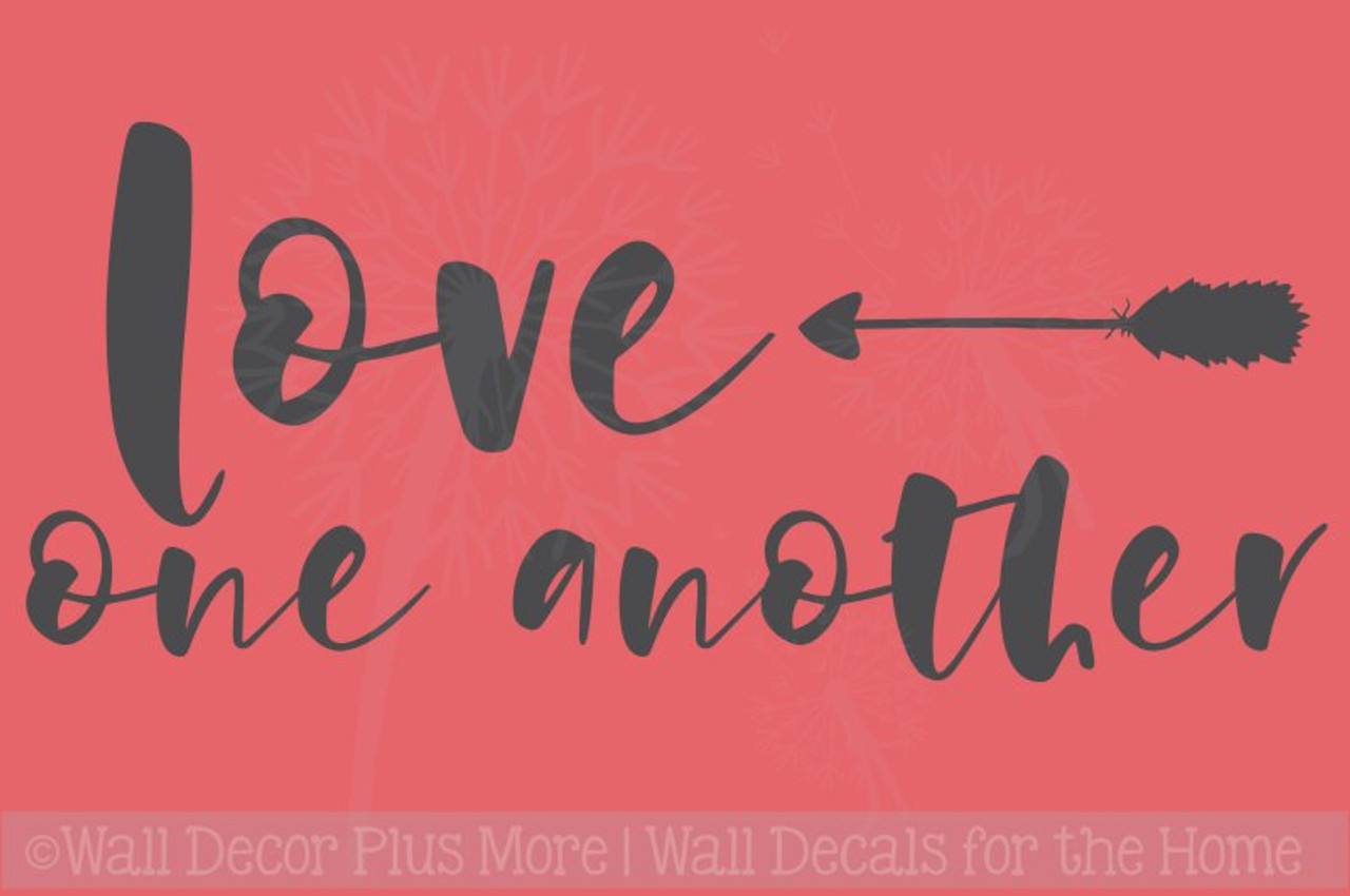 Love One Another with Arrow Wall Stickers Cursive Letters Wall Art Decals