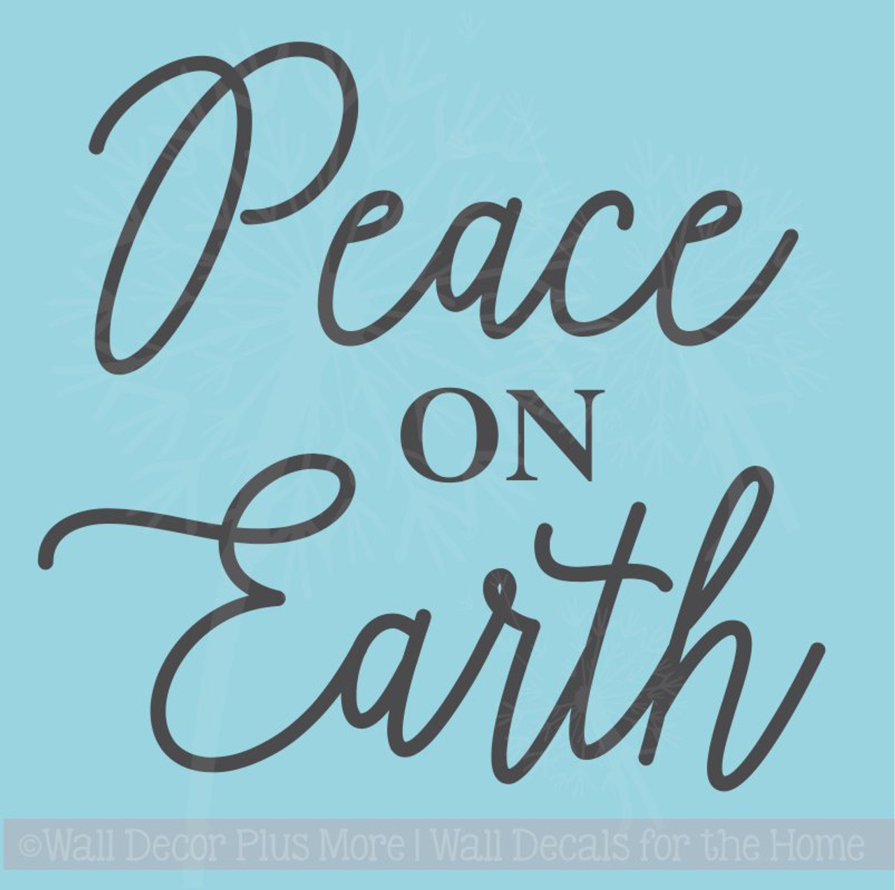 Peace On Earth Vinyl Lettering Sticker Christmas Wall Decals Quote
