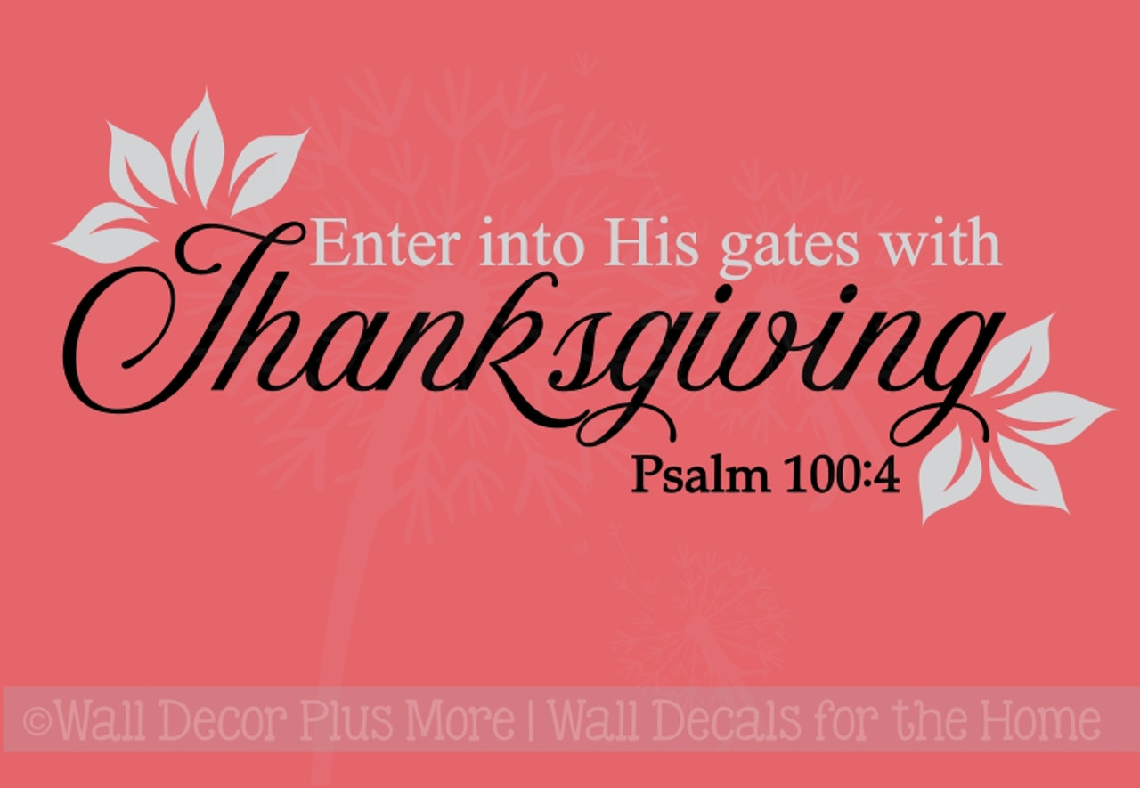 Enter His Gates With Thanksgiving Vinyl Letters Wall Decals Fall Decor