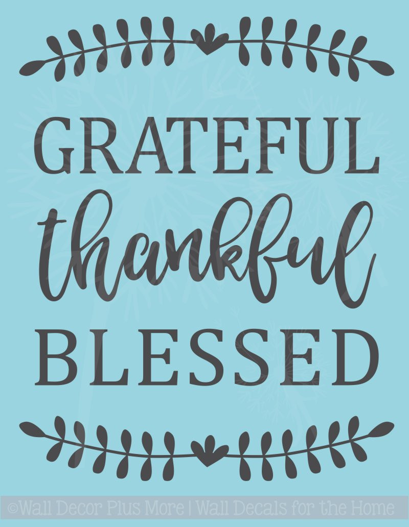 Download Grateful Thankful Blessed Fall Vinyl Lettering Autumn Wall ...