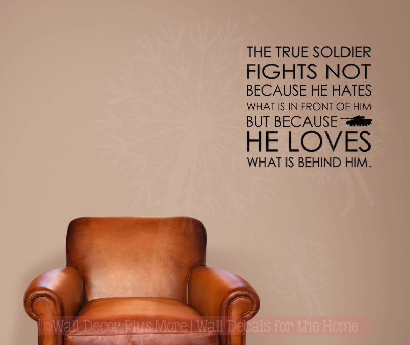 A True Soldier Vinyl Lettering Military Loves Family Wall Sticker Quotes