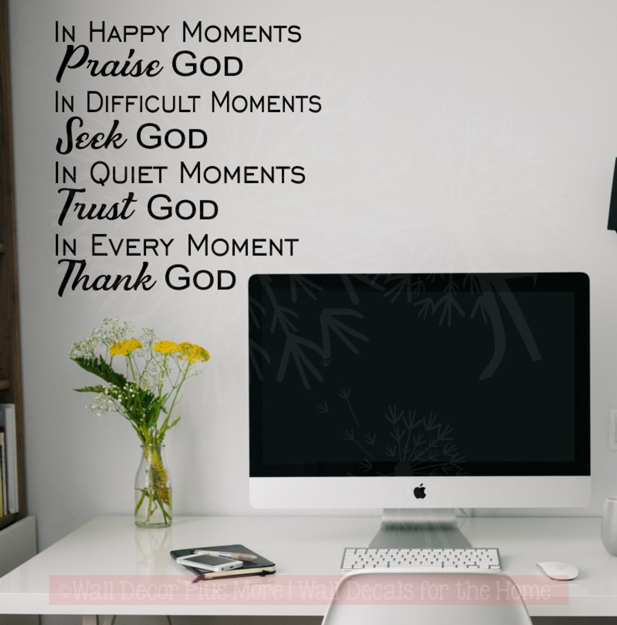 Every Moment Thank God Vinyl Letters Religious Wall Quotes Stickers