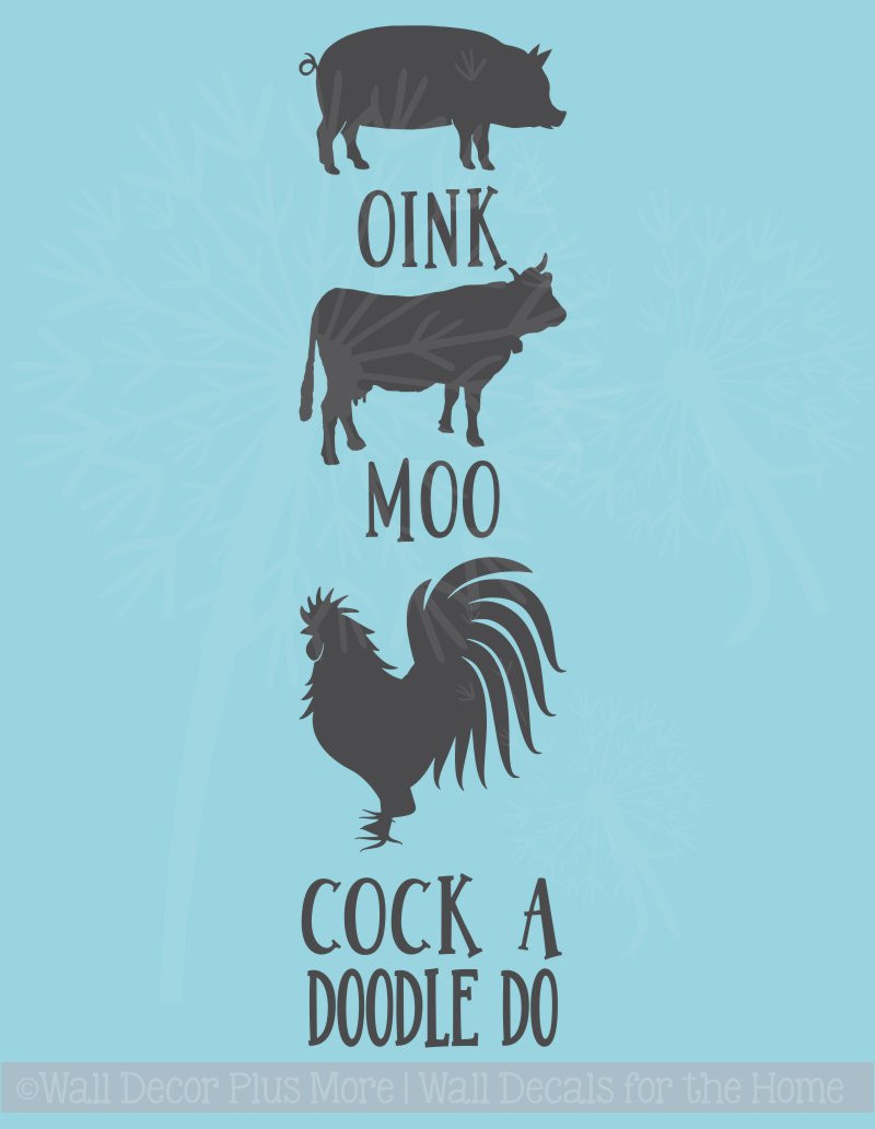 Farmhouse Farm Animals Wall Stickers Vinyl Art Wall Decals For Decor