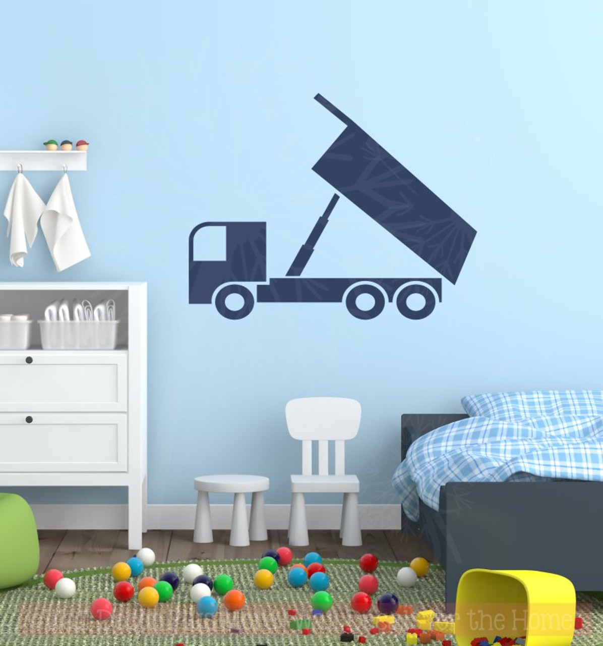 unloading dump truck vinyl decals boys room wall art sticker decor