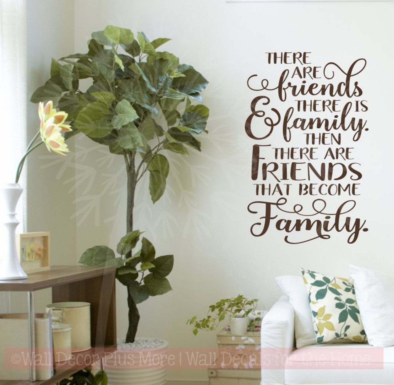 Friends Become Family Quotes Wall Decals Vinyl Lettering for Home