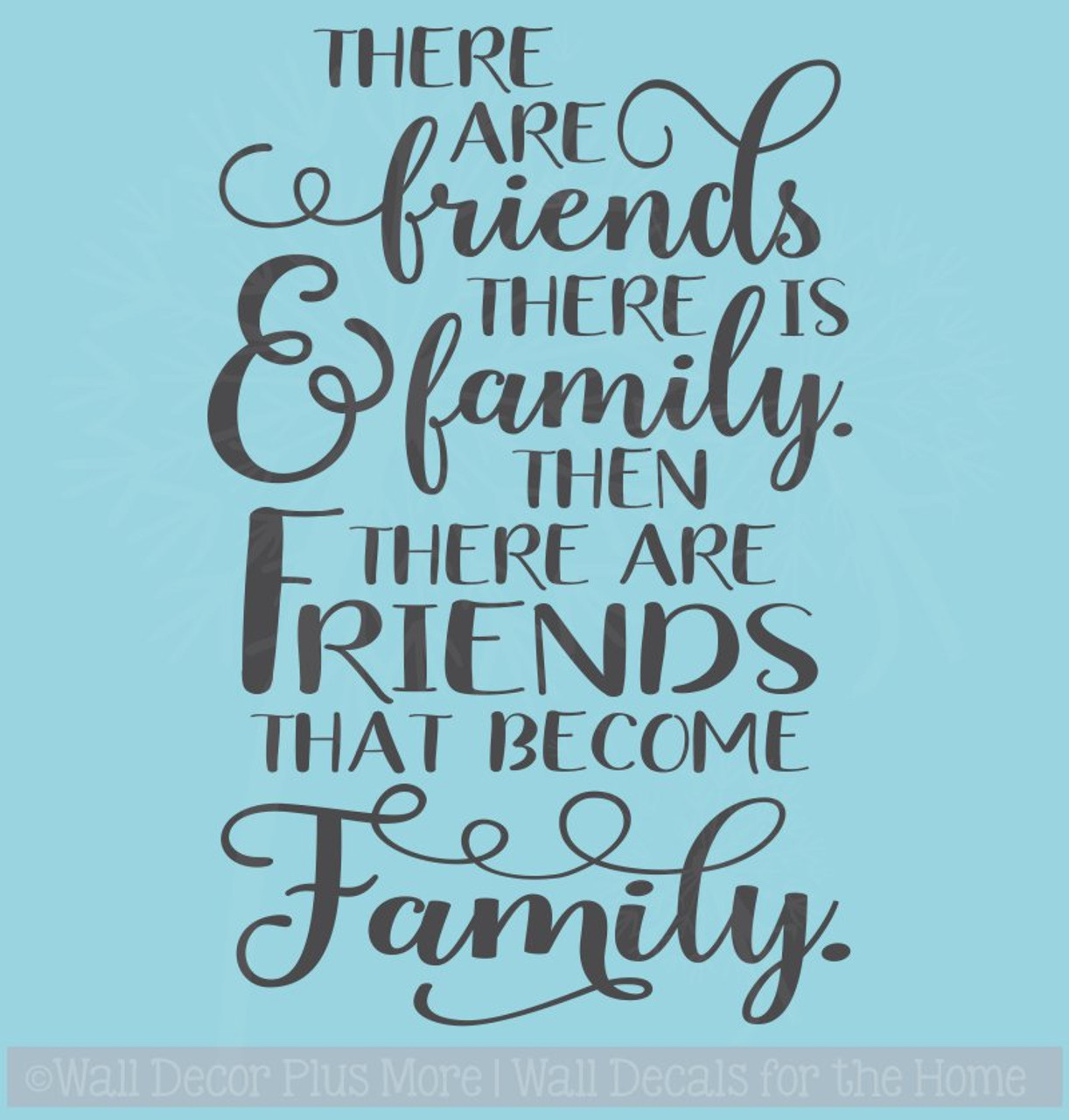 Wall Decals Vinyl Lettering for Home Decor Friends Become Family Quotes