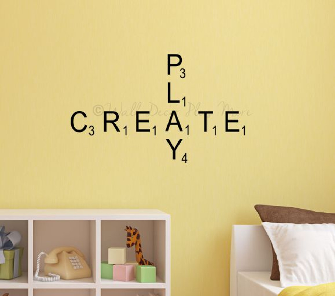 Scrabble Tiles Vinyl Sticker Letters Personalized Wall Decals for Home Decor