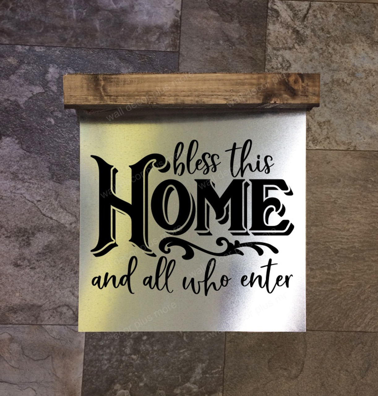 Bless This Home Metal Or Wood Sign With Vinyl Sticker Quote Wall Art 3 Sign Choices