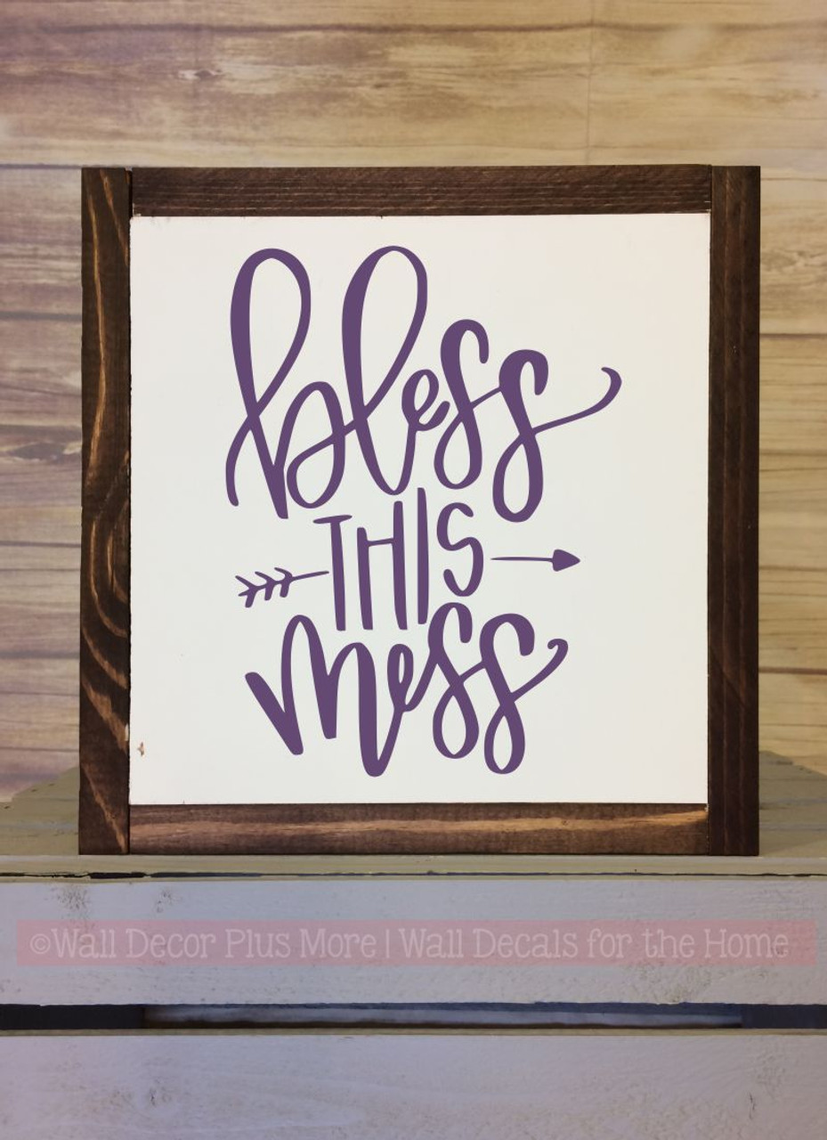 Bless This Home Metal Or Wood Sign With Vinyl Sticker Quote Wall