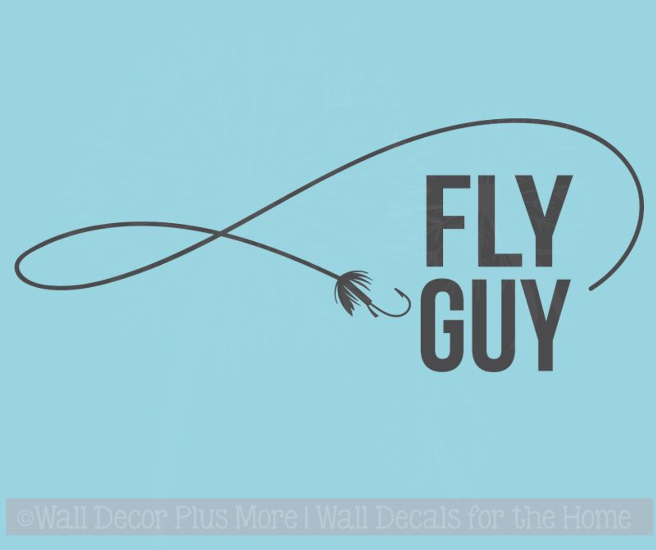 Fly Guy Fishing Wall Stickers Vinyl Art Decals Fisherman Boys Room