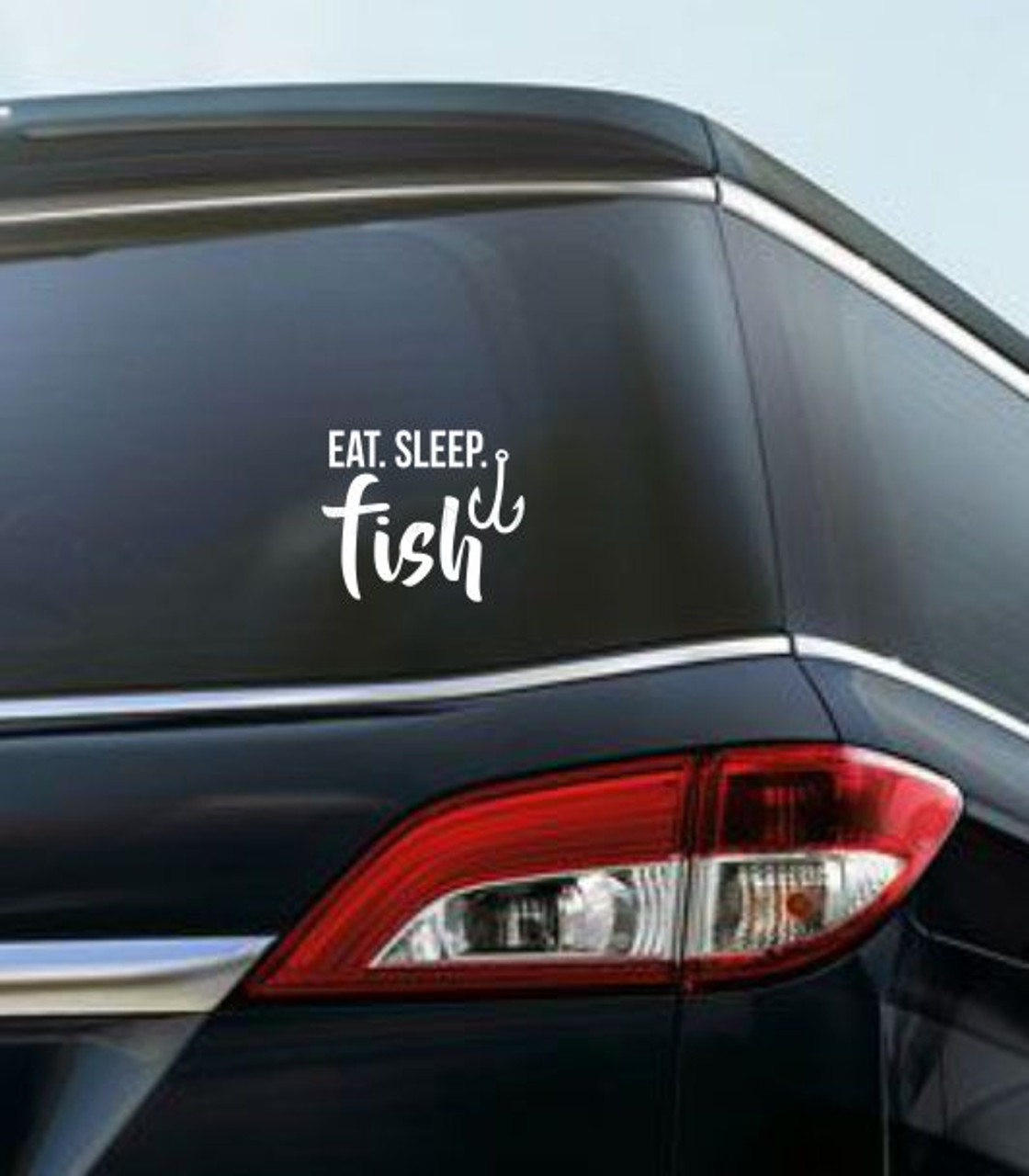 Eat Sleep Fish Fishing Car Decals Fisherman Window Sticker Vinyl Quote