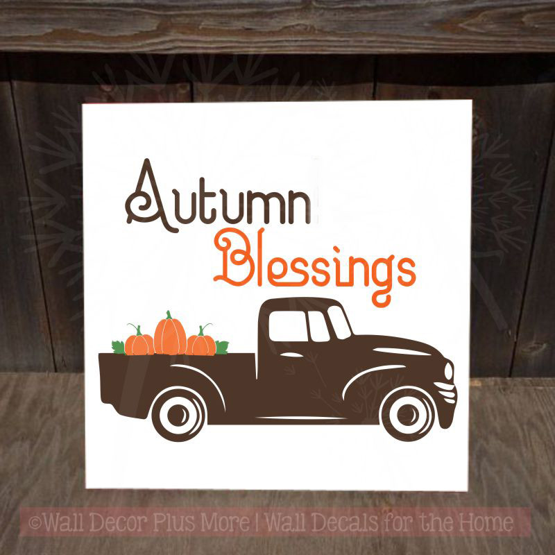 Autumn Vintage Pickup Fall Decor Vinyl Art Decals Home Wall Stickers