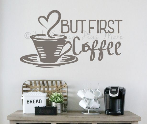 But First Coffee Kitchen Decor Wall Quotes Vinyl Art Decal Stickers