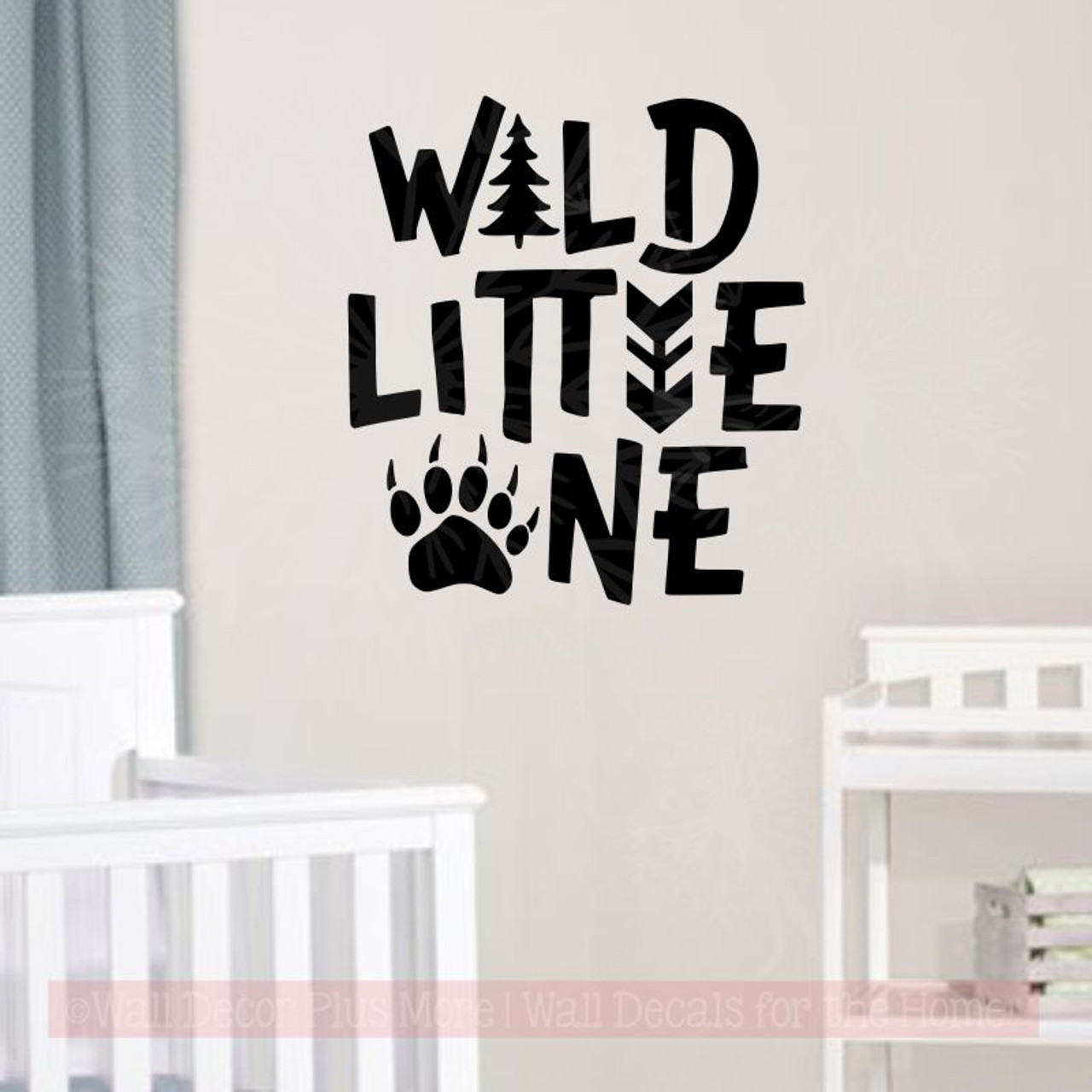 wild little one boy nursery decor animal print vinyl art wall decals