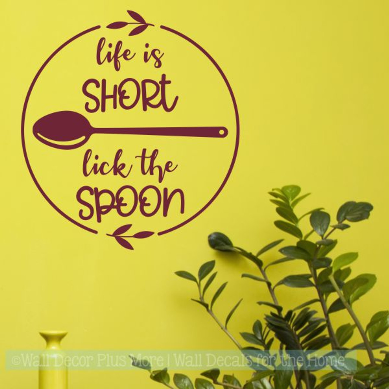 Life Is Short Lick The Spoon Vinyl Wall Words Decal Sticker Kitchen Home  Decor Art Trinx Size: 96 H - Yahoo Shopping