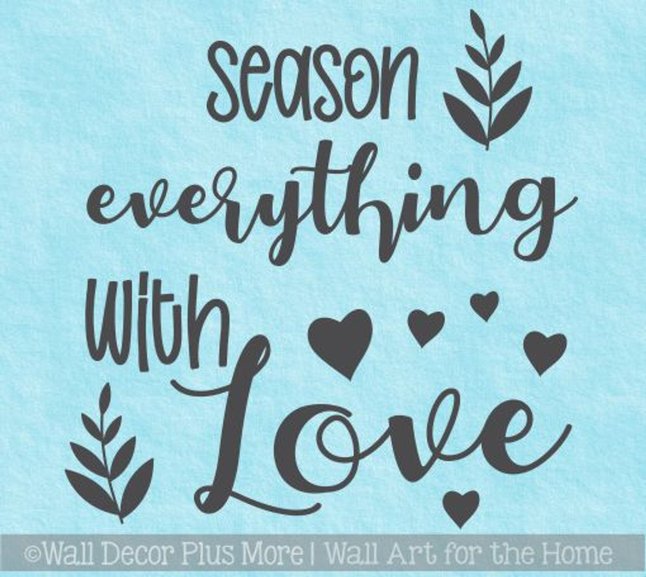 Funny Kitchen Wall Sticker, Family Love Quotes This Kitchen is Seasoned  with Love Wall Decal, Inspirational Quotes Wall Décor, DIY Hearts Vinyl Art